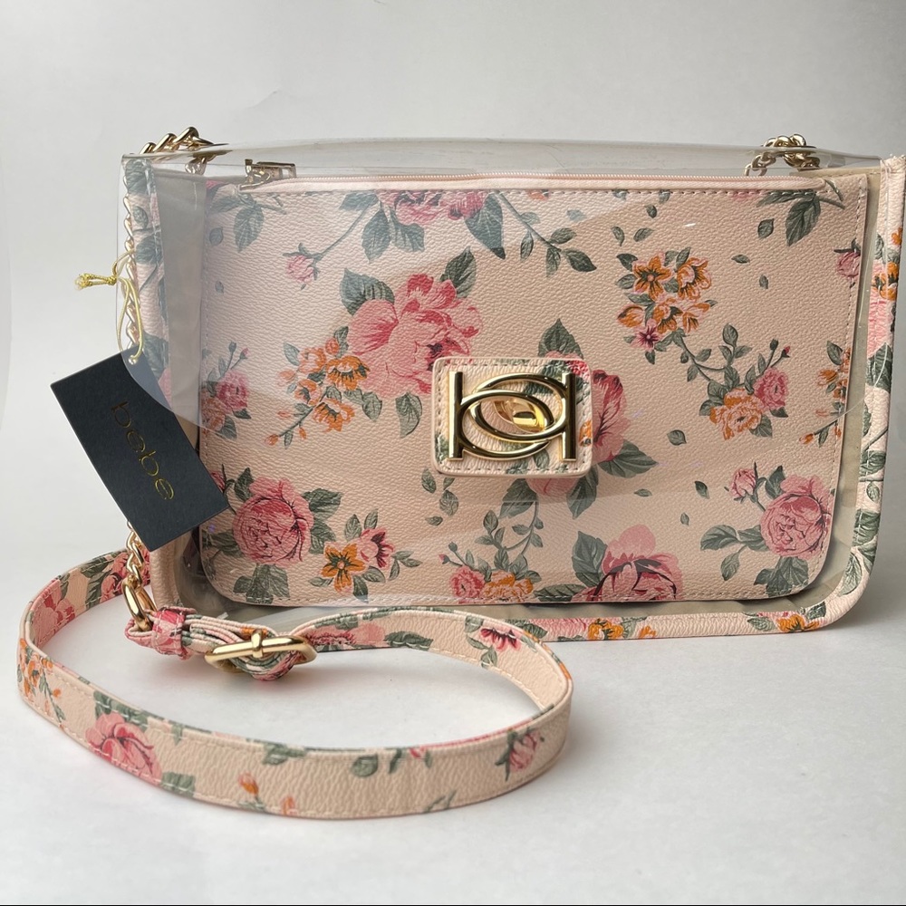 BEBE Clear/Floral Shoulder Bag - Picture 2 of 9
